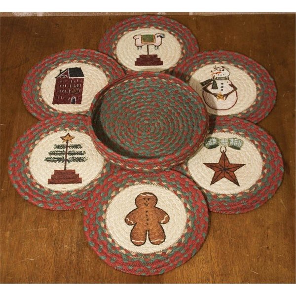 Capitol Importing Co Capitol Importing Winter - Set of 7 Trivets in a Basket 56-1120